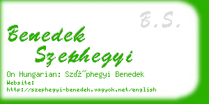 benedek szephegyi business card